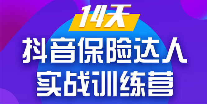 《14天抖音保险达人实战训练营》从0开始-搭建账号-拍摄剪辑-获客到打造爆款-86资源库