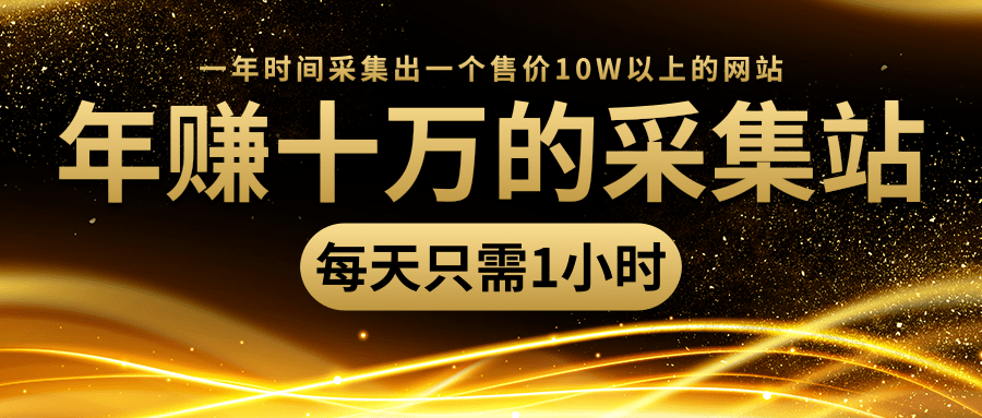 年赚十万的采集站，每天却只需要1小时，一年时间采集出一个售价10W以上的网站-86资源库
