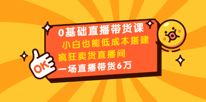 0基础直播带货课：小白也能低成本搭建疯狂卖货直播间：1场直播带货6万-86资源库