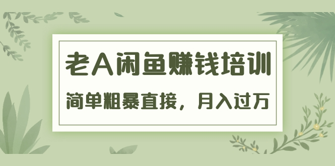 《老A闲鱼赚钱培训》简单粗暴直接，月入过万真正的闲鱼战术实课（51节课）-86资源库