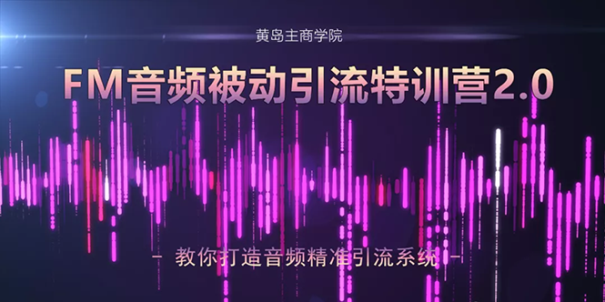 黄岛主·FM音频引流特训营2.0：独家引流模式，单账号50W+播放量，轻松变现-86资源库