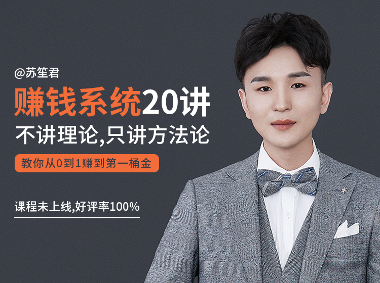 苏笙君的赚钱系统20课 教你从0到1赚到你的第一桶金（不讲理论，只讲方法论）-86资源库