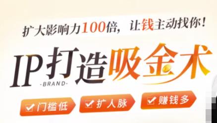 IP打造吸金术：0基础0资源，也能扩大影响力100倍，让钱主动找你！-86资源库