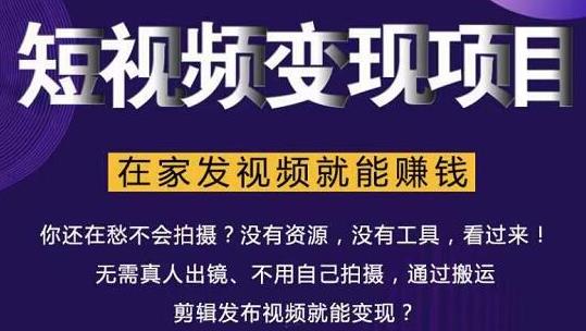 在家也能操作的短视频赚钱项目，无需真人，不用拍摄，纯搬运月入2到5万-86资源库