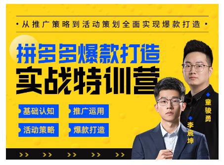 玺承云·拼多多爆款打造实战特训营，一套从入门到高手课程，让你快速拿捏拼多多-86资源库