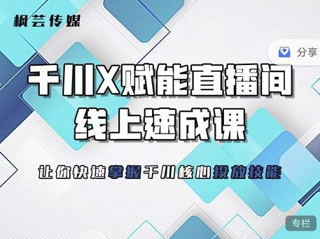 枫芸传媒-线上千川提升课，提升千川认知，提升千川投放效果-86资源库