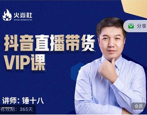 锤十八-抖音直播带货VIP课，专注直播带货有效盈利模式-86资源库