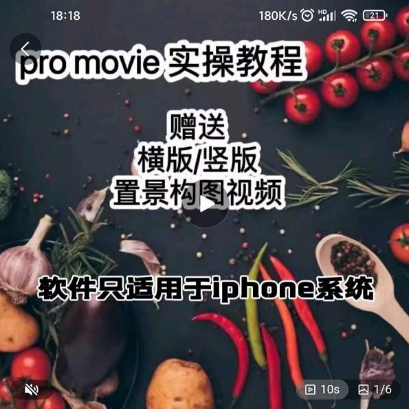 漆十二美食摄影，25​节promovie实操高手课节-86资源库