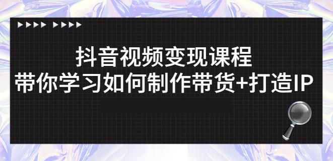 抖音短视频变现课程：带你学习如何制作带货+打造IP【41节】-86资源库