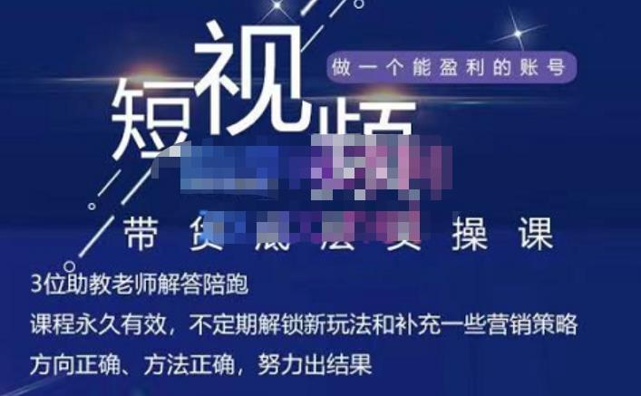 吴Sir·短视频带货底层实操课，教你如何选爆品、了解获短视频流量密码，正确起号-86资源库