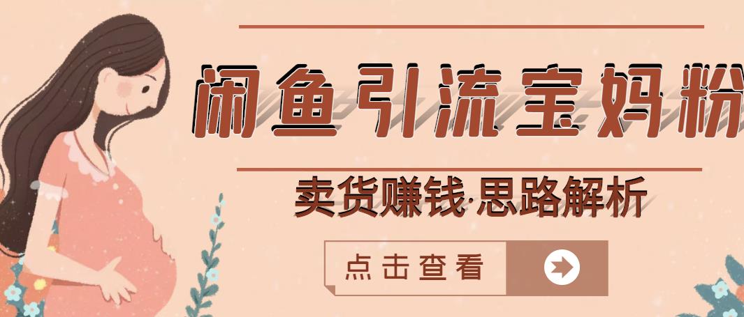 闲鱼引流宝妈粉+卖货赚钱一个月收益30000+（实操视频教程）-86资源库