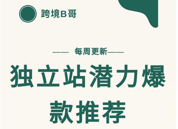 【跨境B哥】独立站潜力爆款选品推荐，测款出单率高达百分之80-86资源库