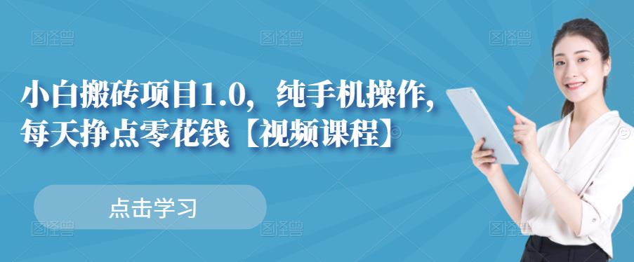 小白搬砖项目1.0，纯手机操作，每天兼职挣点零花钱-86资源库
