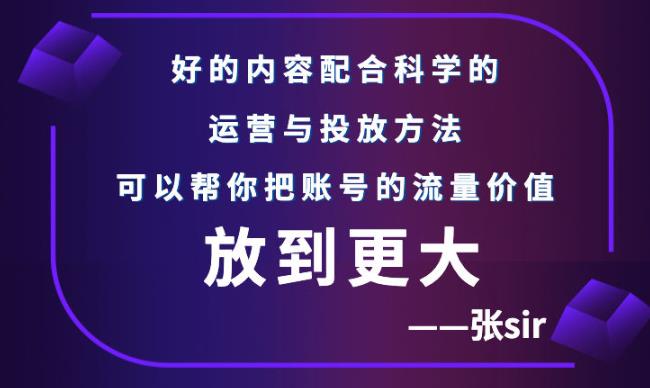 张sir账号流量增长课，告别海王流量，让你的流量更精准-86资源库