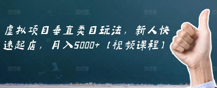 虚拟项目垂直类目玩法，新人快速起店，月入5000+【视频课程】-86资源库