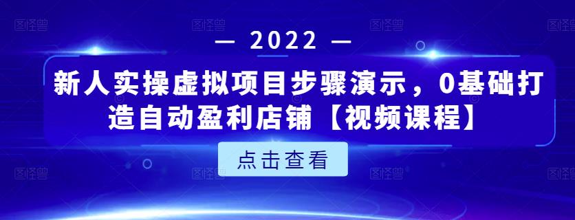 新人实操虚拟项目步骤演示，0基础打造自动盈利店铺【视频课程】-86资源库