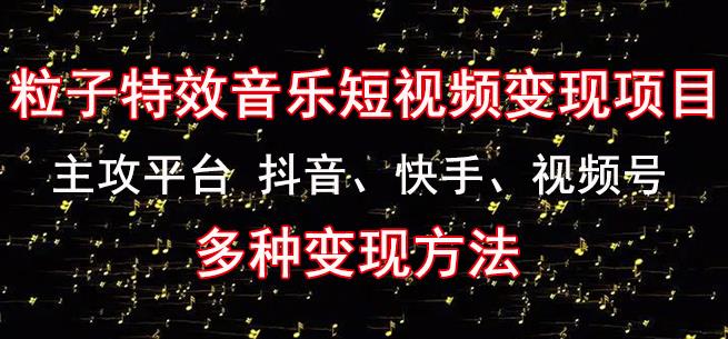 黄岛主《粒子特效音乐短视频变现项目》主攻平台抖音、快手、视频号多种变现方法-86资源库