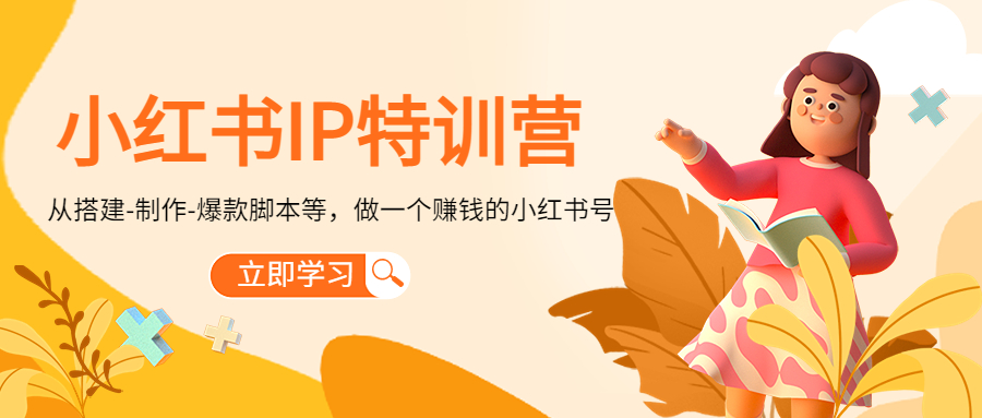 小红书IP特训营：从搭建-制作-爆款脚本等等，做一个赚钱的小红书号-86资源库