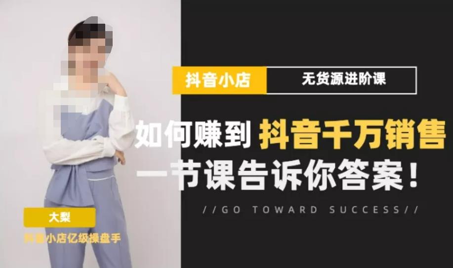 梨子会·抖店无货源进阶冲刺课，如何赚到抖音千万销售，这套课程会告诉你答案-86资源库