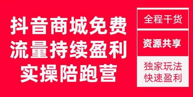 抖音商城搜索持续盈利陪跑成长营，抖音商城搜索从0-1、从1到10的全面解决方案-86资源库
