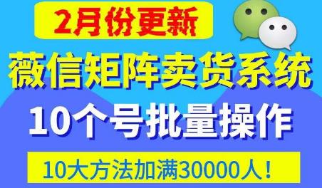 微信矩阵卖货系统，多线程批量养10个微信号，10种加粉落地方法，快速加满3W人卖货！-86资源库