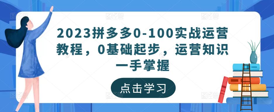 2023拼多多0-100实战运营教程，0基础起步，运营知识一手掌握-86资源库