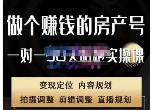 刘广标·同城房产号线上陪跑课，拍摄、剪辑、写文案、直播，做一个具有潜力价值的房产号-86资源库
