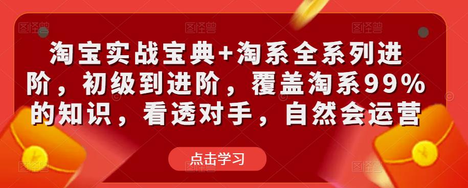 淘宝实战宝典+淘系全系列进阶，初级到进阶，覆盖淘系99%的知识，看透对手，自然会运营-86资源库