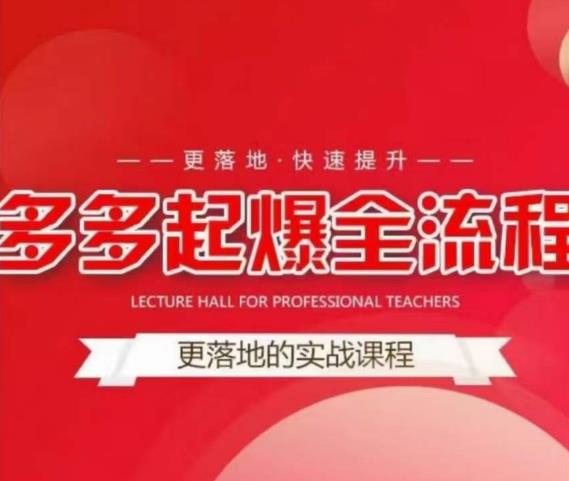 互力-多多新品打爆全流程，拼多多14天拉搜索自然流量，更落地·快速提升-86资源库