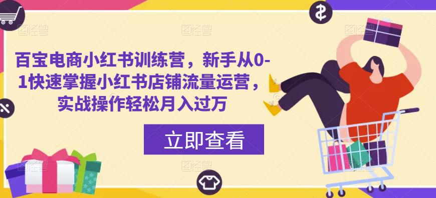 百宝电商小红书训练营，新手从0-1快速掌握小红书店铺流量运营，实战操作轻松月入过万-86资源库