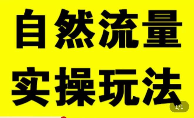 拼多多自然流量天花板，拼多多自然流的实操玩法，自然流量是怎么来的，如何开车带来自然流等知识-86资源库