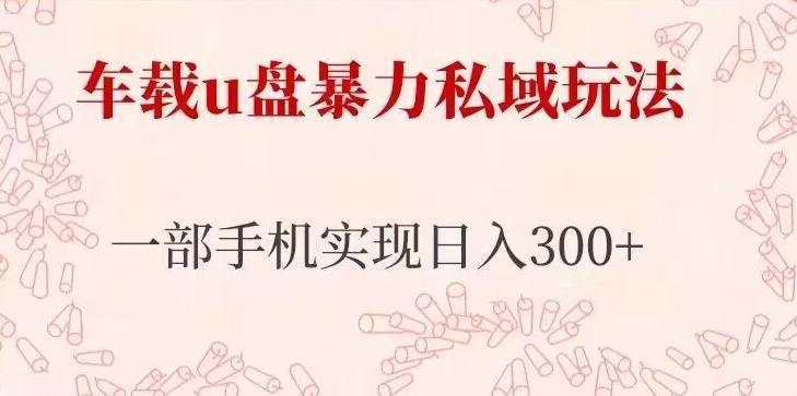车载u盘暴力私域玩法，长期项目，仅需一部手机实现日入300+-86资源库