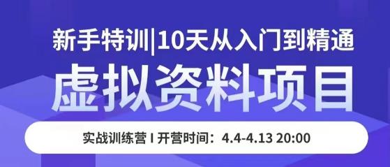 虚拟资料项目新手特训，10天从入门到精通，保姆级实操教学-86资源库