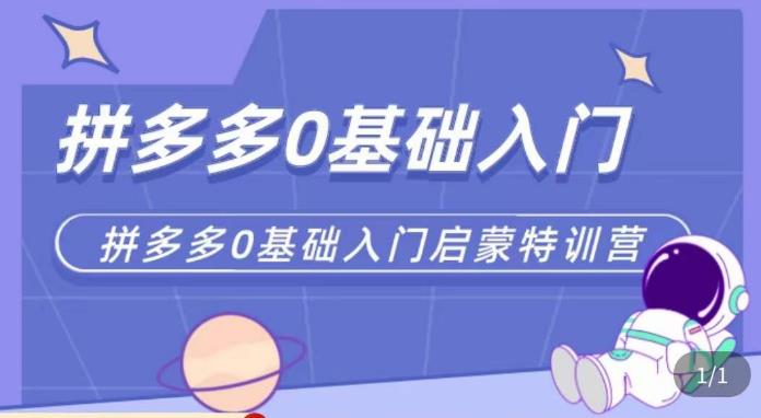 六一电商·拼多多运营0-1实操特训营，拼多多从基础到进阶的可实操玩法-86资源库