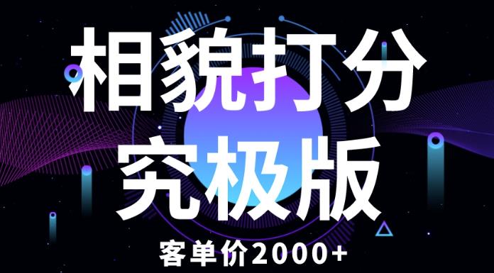 相貌打分究极版，客单价2000+纯新手小白就可操作的项目-86资源库