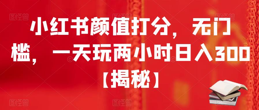 小红书颜值打分，无门槛，一天玩两小时日入300+【揭秘】-86资源库