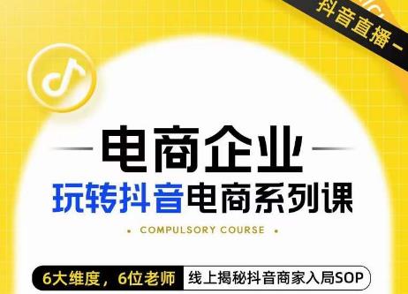 玺承·电商企业玩转抖音电商系列课，6大维度，6位老师，线上揭秘抖音商家入局SOP-86资源库