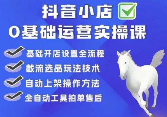 白马电商·0基础抖店运营实操课，基础开店设置全流程，截流选品玩法技术-86资源库