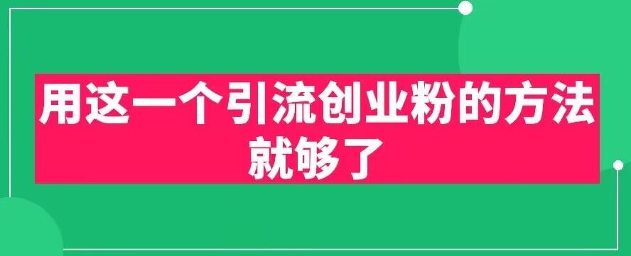 用这一个引流创业粉的方法就够了，PPT短视频引流创业粉【揭秘】-86资源库