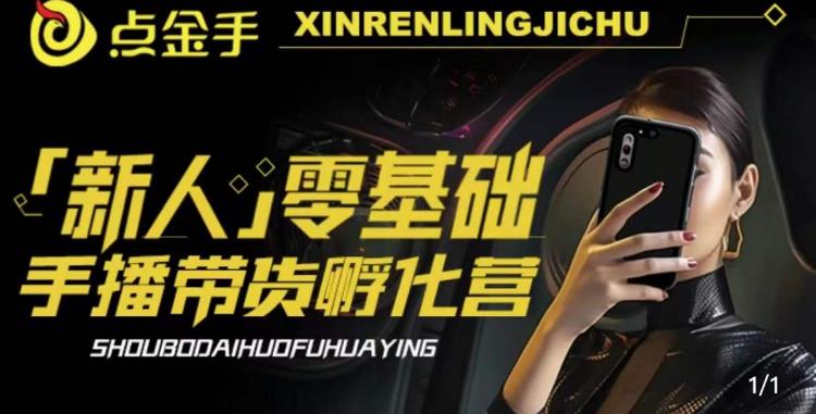 2023点金手·新人零基础手播带货孵化营：账号运营篇+主播话术篇+数据流量篇等-86资源库