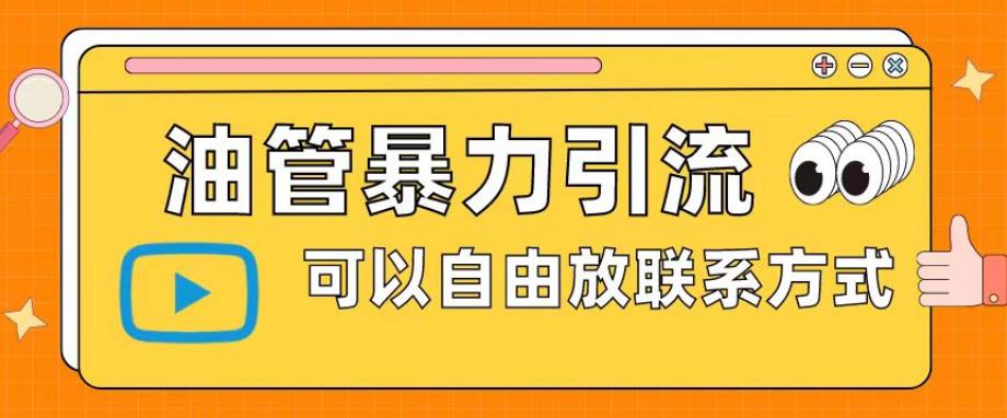 油管暴力引流，可以自由放联系方式【揭秘】-86资源库