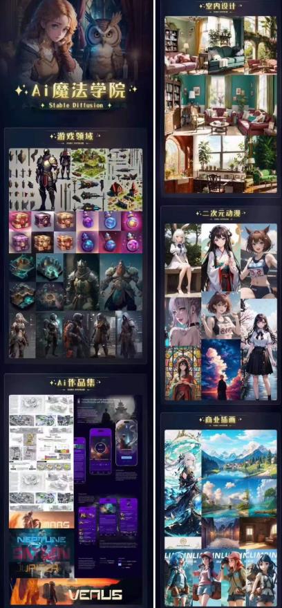 Ai魔法绘画 Stable Diffusion专业课高效辅助Ui/运营作品集0到精通系统课-86资源库