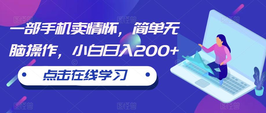 一部手机卖情怀，简单无脑操作，小白日入200+【揭秘】-86资源库