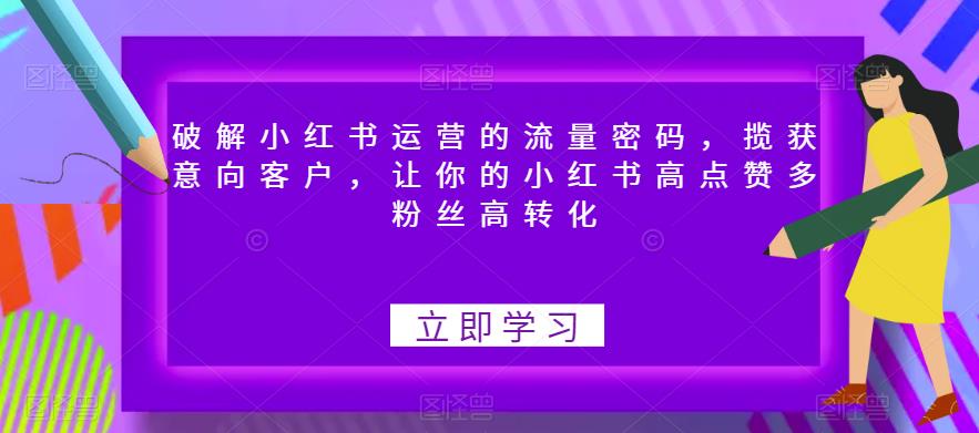 破解小红书运营的流量密码，揽获意向客户，让你的小红书高点赞多粉丝高转化-86资源库