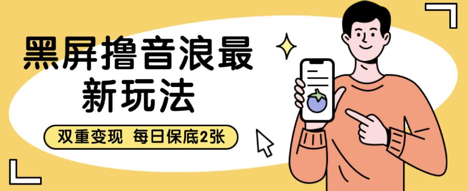 黑屏撸音浪最新玩法，双重变现，每日保底2张【揭秘】-86资源库