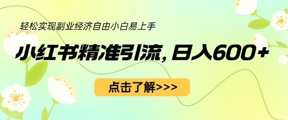 小红书精准引流，小白日入600+，轻松实现副业经济自由（教程+1153G资源）-86资源库