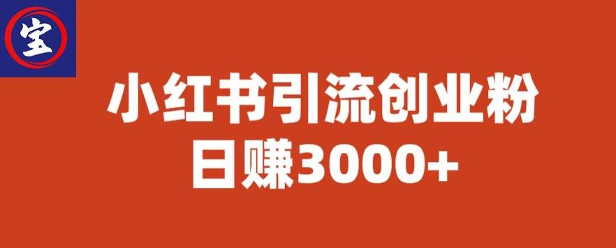 宝哥小红书引流创业粉，日赚3000+【揭秘】-86资源库