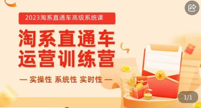 冠东·2023淘系直通车高级系统课，​实操性，系统性，实时性，直通车完整体系教学-86资源库