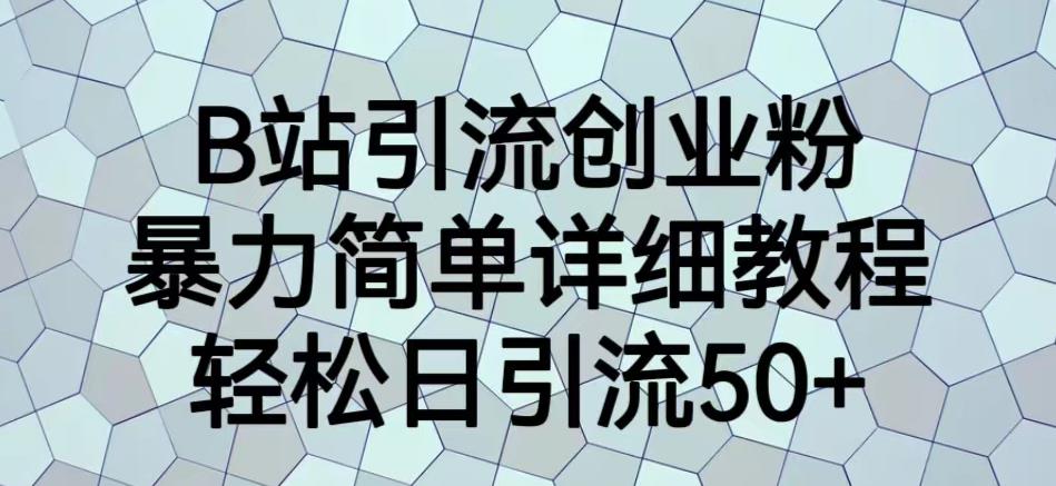 B站引流创业粉，暴力简单详细教程，轻松日引流50+【揭秘】-86资源库