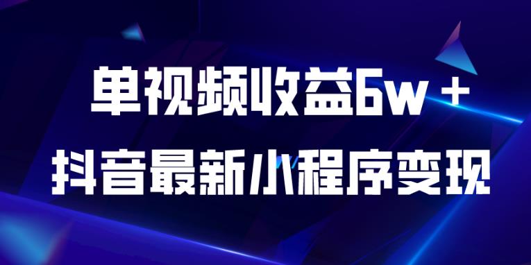 抖音最新小程序变现项目，单视频收益6w＋，小白可做【揭秘】-86资源库